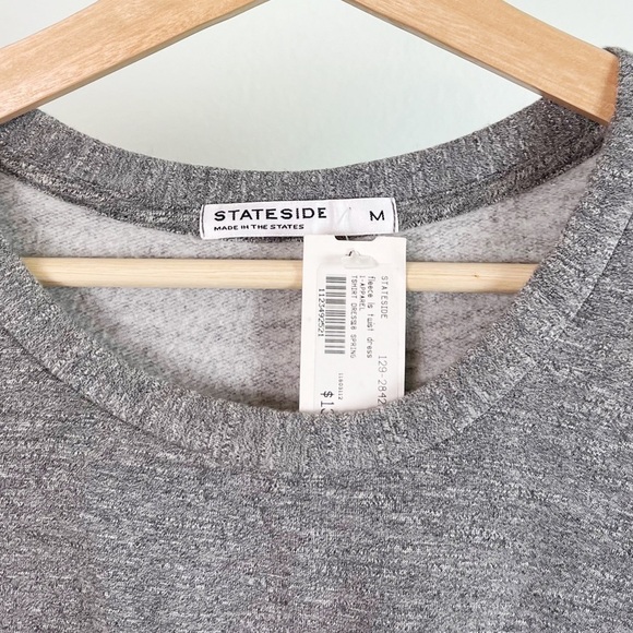 NWT Anthropologie Stateside Fleece Twist Front Mini Dress in Grey - Picture 5 of 7